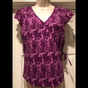 Alfani Women’s V-neck Purple Shirt with Side Tie